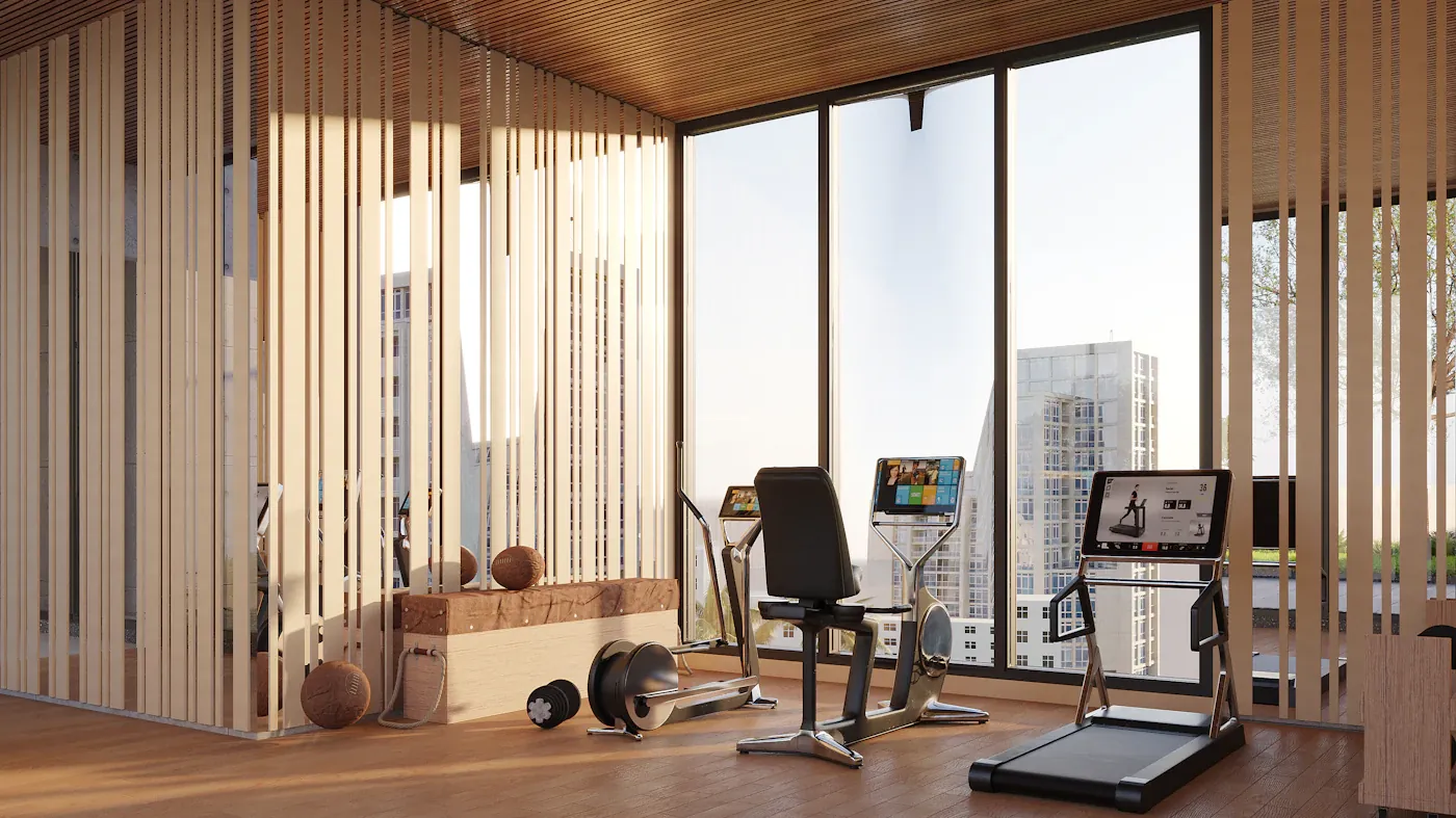 Lifestyle mood image of a modern private gym